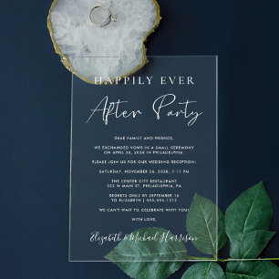 Invitations En Acrylique Fête de réception de mariage «Joyeux pour toujours