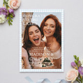 Invitations En Acrylique Fête de remise de diplômes moderne avec gingham bl