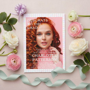 Invitations En Acrylique Fête de remise de diplômes photo moderne en vichy 