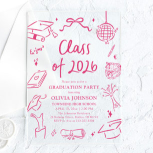 Invitations En Acrylique Fête de remise des diplômes de la promotion 2026 d