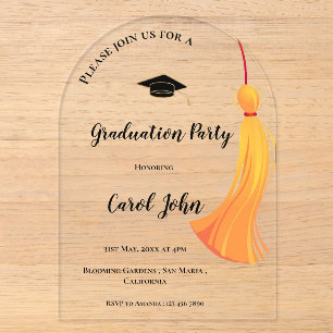 Invitations En Acrylique Fête de remise des diplômes de la promotion 2026 S