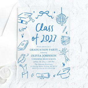 Invitations En Acrylique Fête de remise des diplômes de la promotion 2027 d