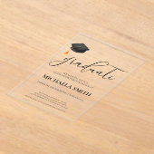 Invitations En Acrylique Fête de remise des diplômes du lycée à capuchon no (Poser)