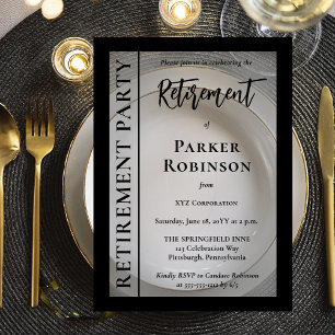 Invitations En Acrylique Fête de retraite simple élégante minimaliste