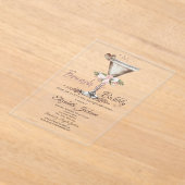 Invitations En Acrylique Fête des mariées à martini à la florale de Brunch  (Poser)