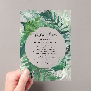 Invitations En Acrylique Fête des mariées acrylique à aquarelle moderne feu