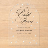 Invitations En Acrylique Fête des mariées aux perles blanches (Recto)