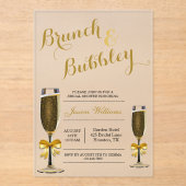 Invitations En Acrylique Fête des mariées Bubbly & Brunch (Recto)
