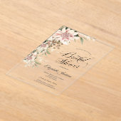 Invitations En Acrylique Fête des mariées Chic Boho Aquarelle (Poser)