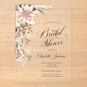 Invitations En Acrylique Fête des mariées Chic Boho Aquarelle (Recto)