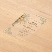 Invitations En Acrylique Fête des mariées Chic Boho Frame Gold (Poser)