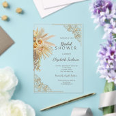 Invitations En Acrylique Fête des mariées Chic Boho Frame Gold (Insitu (Mariage))