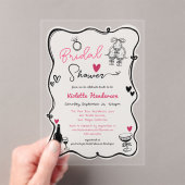Invitations En Acrylique Fête des mariées Chic Whimsical Main tiré (In situ (ordinateur de poche))