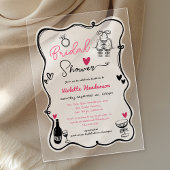 Invitations En Acrylique Fête des mariées Chic Whimsical Main tiré