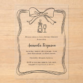 Invitations En Acrylique Fête des mariées claire de l'arc dessiné à la main (Recto)