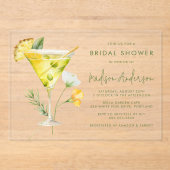 Invitations En Acrylique Fête des mariées Cocktail à l'ananas tropical Mart (Recto)
