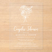 Invitations En Acrylique Fête des mariées Couples de bouquet de roses dessi (Recto)