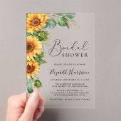 Invitations En Acrylique Fête des mariées d'aquarelle de tournesol Eucalypt (In situ (ordinateur de poche))