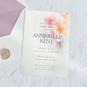 Invitations En Acrylique Fête des mariées d'aquarelle Élégante du printemps