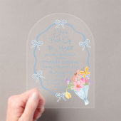 Invitations En Acrylique Fête des mariées d'aquarelle fraîche du marché (In situ (ordinateur de poche))