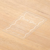 Invitations En Acrylique Fête des mariées de cadre blanc chic (Poser)