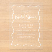 Invitations En Acrylique Fête des mariées de cadre blanc chic (Recto)