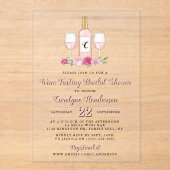 Invitations En Acrylique Fête des mariées de dégustation de vins sucrés (Recto)