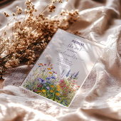 Invitations En Acrylique Fête des mariées de jardin botanique Fleur sauvage