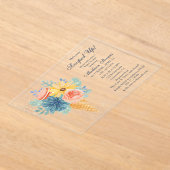 Invitations En Acrylique Fête des mariées de Macaron Floral Succulent (Poser)