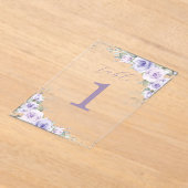 Invitations En Acrylique Fête des mariées de Mariage floral pourpre Numéro  (Poser)