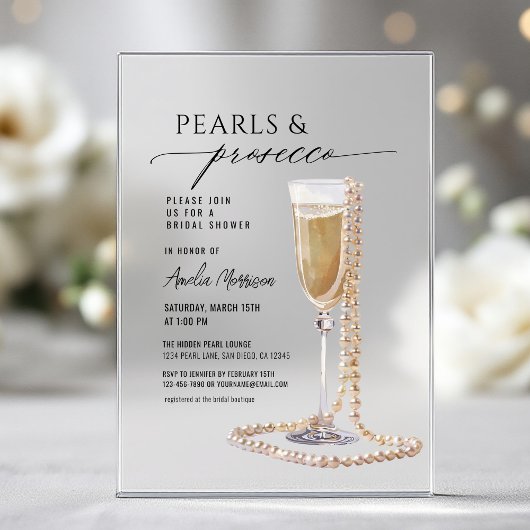 Invitations En Acrylique Fête des mariées de perles et de poursuites Champa