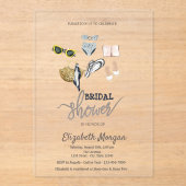 Invitations En Acrylique Fête des mariées de plage Tropical cool (Recto)