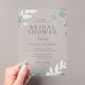 Invitations En Acrylique Fête des mariées de printemps verte moderne (In situ (ordinateur de poche))