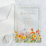Invitations En Acrylique Fête des mariées des fleurs sauvages de Boho pour<br><div class="desc">Luncheon nuptiale Boho Wild Flowers Fête des mariées Acrylique Invitations présente de jolies fleurs de pays en orange, jaune, violet et rose sur un arrière - plan opaque avec vos informations d'invitation de douche nuptiale dans le centre. Personnalisez en modifiant le texte dans les zones de texte. Conçu pour vous...</div>