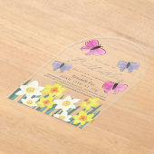 Invitations En Acrylique Fête des mariées des jonquilles de papillons (Poser)