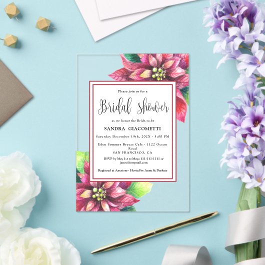 Invitations En Acrylique Fête des mariées d'hiver de Noël (Insitu (Mariage))