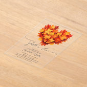 Invitations En Acrylique Fête des mariées du coeur de la feuille tombe dans (Poser)