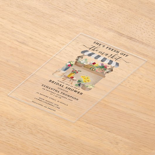Invitations En Acrylique Fête des mariées du marché aux fleurs des fermiers (Poser)