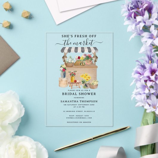 Invitations En Acrylique Fête des mariées du marché aux fleurs des fermiers (Insitu (Mariage))