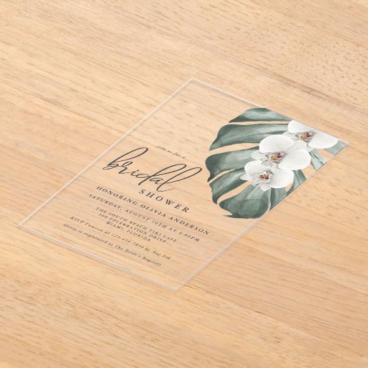 Invitations En Acrylique Fête des mariées du paradis tropical des Orchidées (Poser)