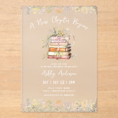 Invitations En Acrylique Fête des mariées du thème du livre (Recto)