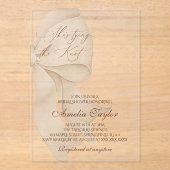 Invitations En Acrylique Fête des mariées Elegant Bow (Recto)