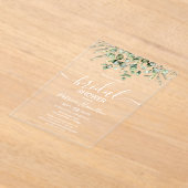 Invitations En Acrylique Fête des mariées Eucalyptus verdoyante (Poser)