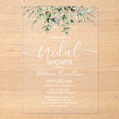 Invitations En Acrylique Fête des mariées Eucalyptus verdoyante (Recto)