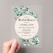 Invitations En Acrylique Fête des mariées feuillue d'Eucalyptus (In situ (ordinateur de poche))