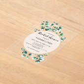 Invitations En Acrylique Fête des mariées feuillue d'Eucalyptus (Poser)