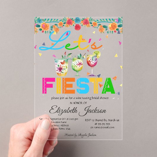 Invitations En Acrylique Fête des mariées Fiesta mexicaine (In situ (ordinateur de poche))