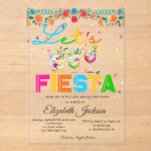 Invitations En Acrylique Fête des mariées Fiesta mexicaine (Recto)