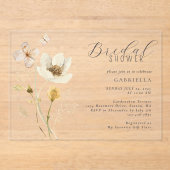 Invitations En Acrylique Fête des mariées Fleur sauvage aquarelle (Recto)