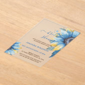 Invitations En Acrylique Fête des mariées Florale Bleue (Poser)